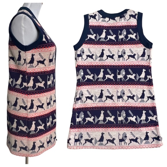 Vintage Knit-70s by Jonathan Logan Boho Knit Maxi Length Sweater Vest Fair Isle - Picture 2 of 6